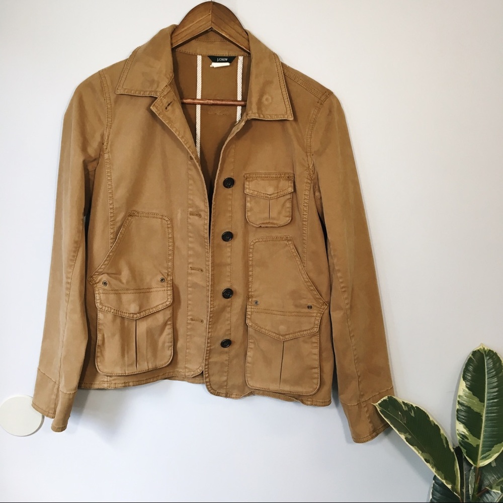 J Crew Cargo Tan Brown Button Up Jacket